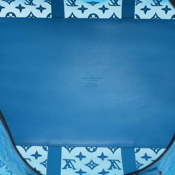 LOUIS VUITTON Mesh Keepall Triangle 50 Boston Bag Turquoise Blue M45048 - Picture 10 of 16